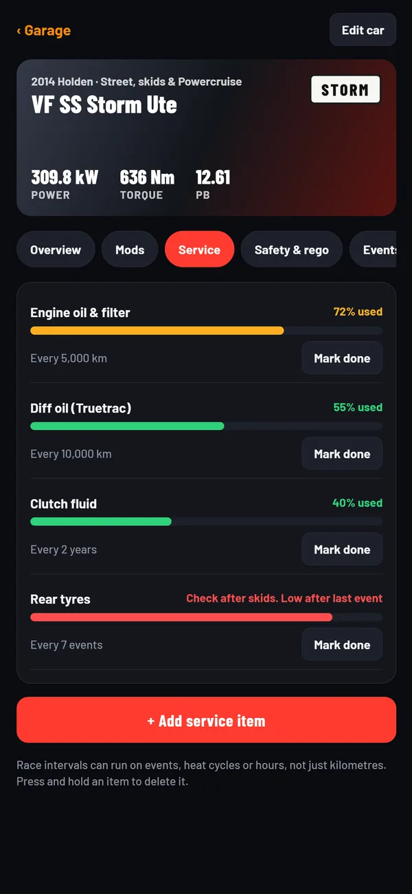 GLVBX app service screen